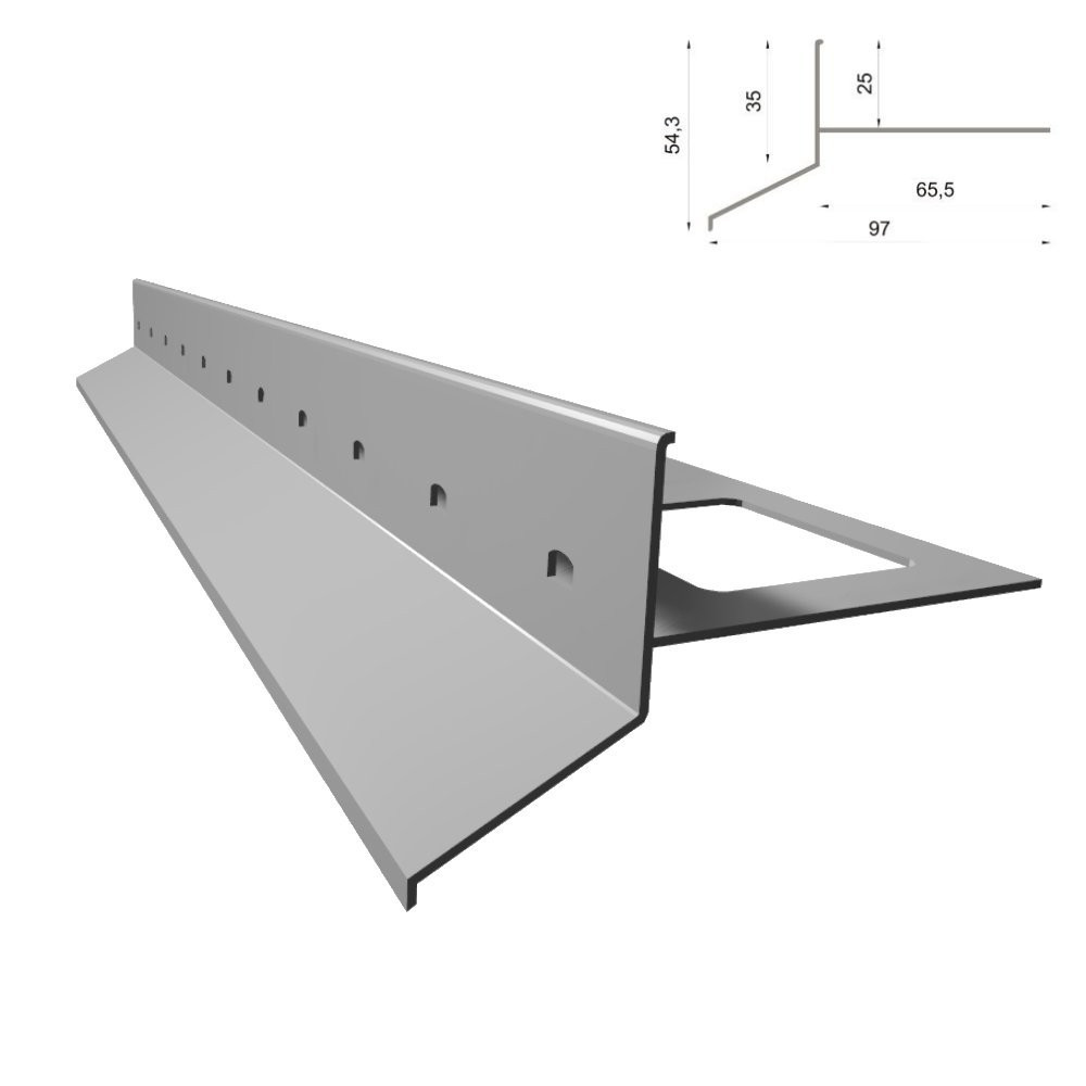 Profil okapowy D25 - do płyt grubowarstwowych na kleju / podestów tarasowych (system multi) - Renoplast | Domabau.pl