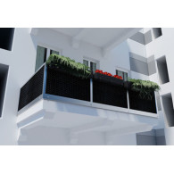 Mata rattanowa dwustronna czarna RD04