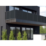 Osłona balkonowa na wymiar. Mata rattanowa dwustronna antracyt RD05