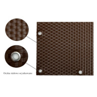 Mata rattanowa dwustronna, oczkowana, na wymiar, brąz - orzech RD01