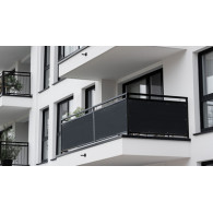 Osłona balkonowa na wymiar. Mata rattanowa dwustronna oczkowana antrac