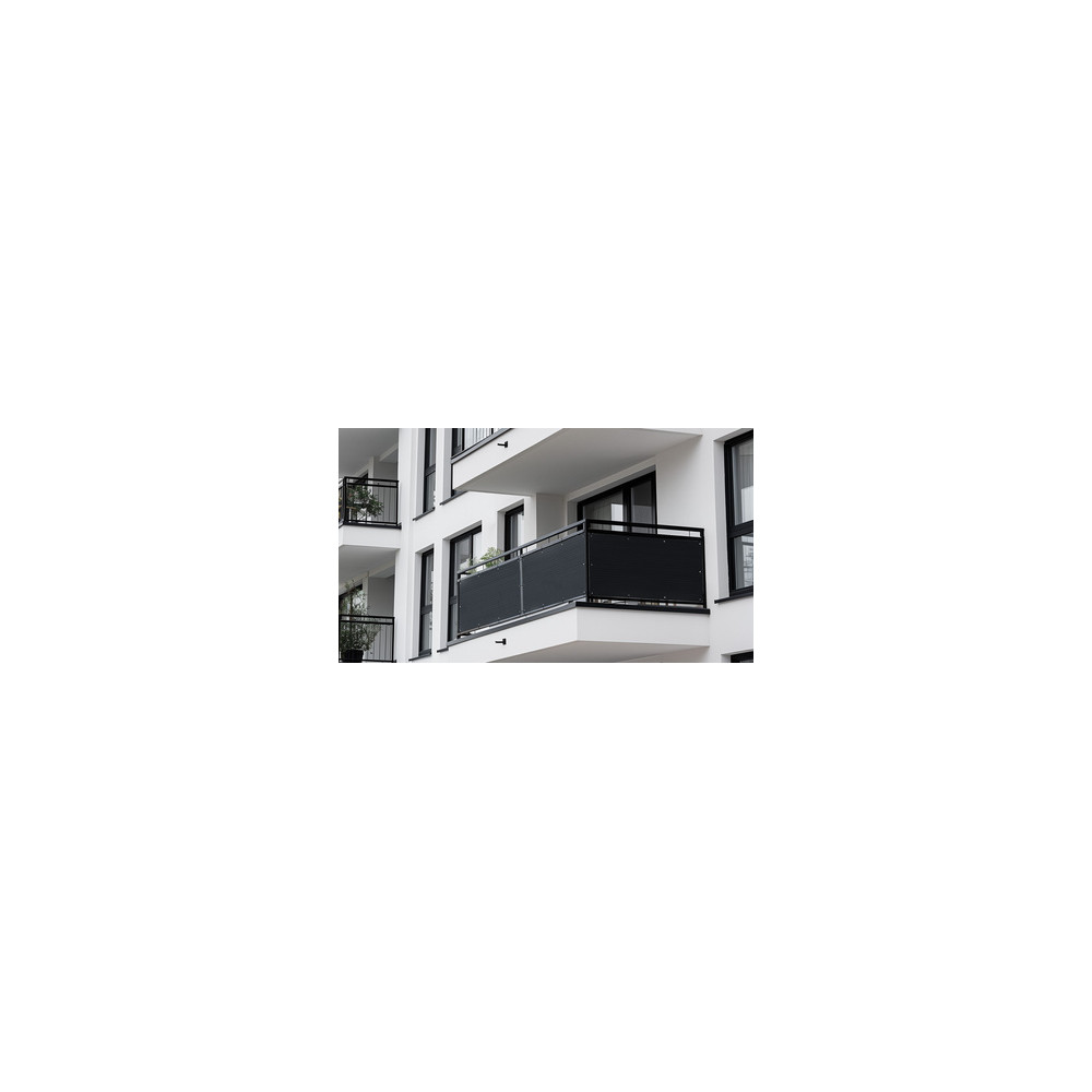 Osłona balkonowa na wymiar. Mata rattanowa dwustronna oczkowana antrac