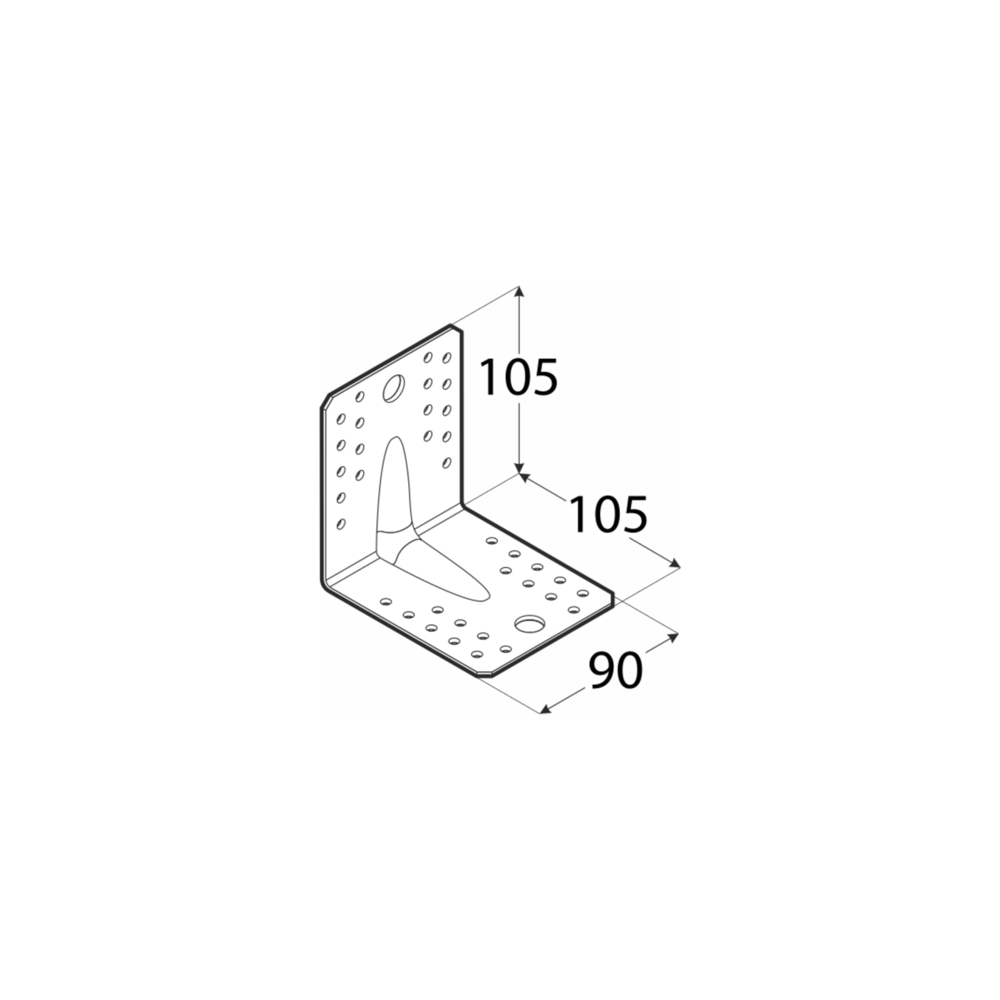 KPL 2 Kątownik z przetłoczeniem 105x105x90x2,0 - Domabau.pl