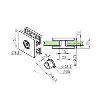 Uchwyt na szkło poza osią dwustronny