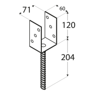 PS 70U  Podstawa ZNO 71x120x60x4,0 - Domabau.pl