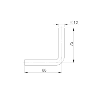 Uchwyt poręczy na ścianę bez tacki