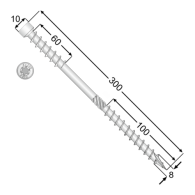 WKW 08300  Wkręt 8x300 - Domabau.pl