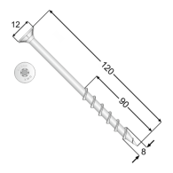 GS 08120  Wkręt 8x120 - Domabau.pl
