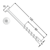 GT 08120  Wkręt 8x120 - Domabau.pl
