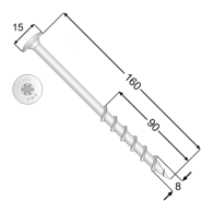 GT 08160  Wkręt 8x160 - Domabau.pl