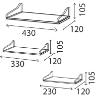 FBL 2 Półka kpl. LOFT 430/330/230 - Domabau.pl