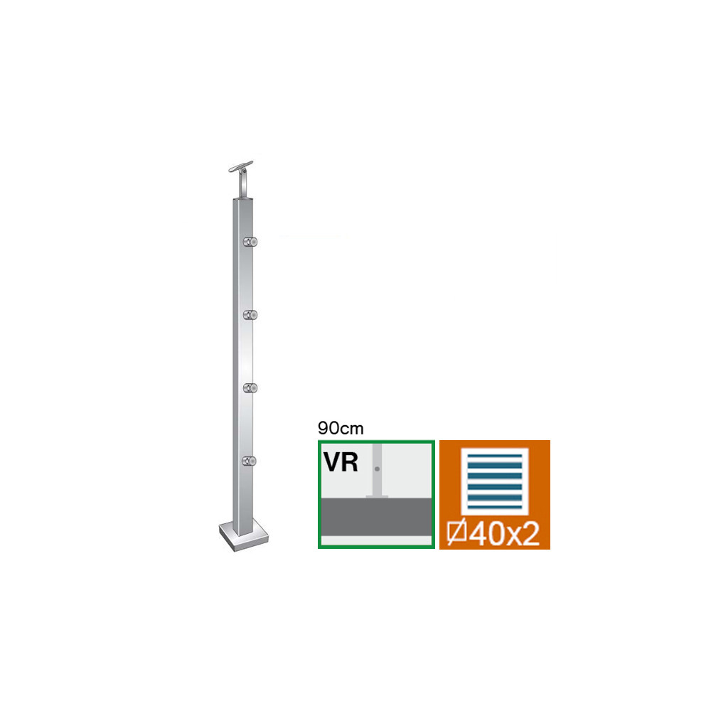 Słupek, kotwienie górne - proste