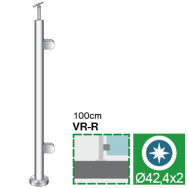 Słupek, Kotwienie górne - prawe AISI304, D42,4x2/2