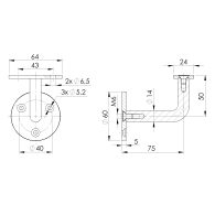 Uchwyt poręczy na ścianę