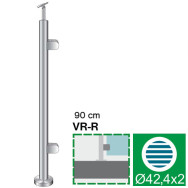 Słupek, Kotwienie górne - prawe AISI304, D42,4/2xm