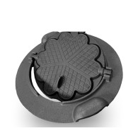 Żeliwne gofrownice w kształcie serca 24cm/33cm grill kuchnia ogrodowa