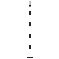 Słupek metalowy balustrady z uchwtami osiowymi rurek RAL