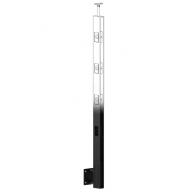 Słupek balustrady od boku z uchwtami osiowymi rurek RAL