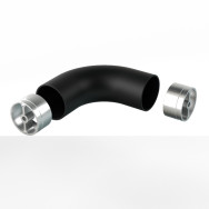 Kolano 90 st. obłe poręczy drewnianej fi 42,4 kolory wg RAL