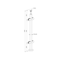 Słupek, Kotwienie górne - dwustronne180°