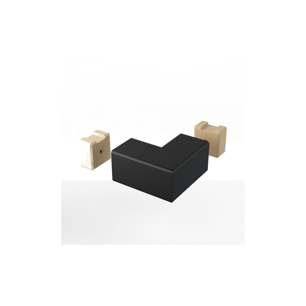 Kolano RAL 90 stopni  poręczy drewnianej 40x40 + Adaptery