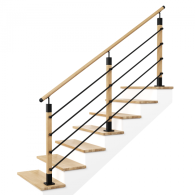 Słupek 50x50 drewniany-metalowy z uchwytami rurek fi16mm RAL