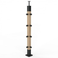 Słupek narożny 50x50 z drewna i stali z uchwytami fi 16mm