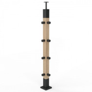 Słupek narożny 50x50 z drewna i stali z uchwytami fi 16mm