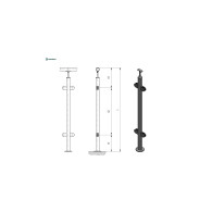 Słupek, Kotwienie górne - dwustronne180° AISI304,