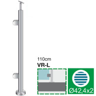 Słupek, Kotwienie górne - lewe AISI304, D42,4x2/2x