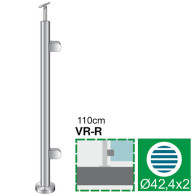 Słupek, Kotwienie górne - prawe AISI304, D42,4x2/2