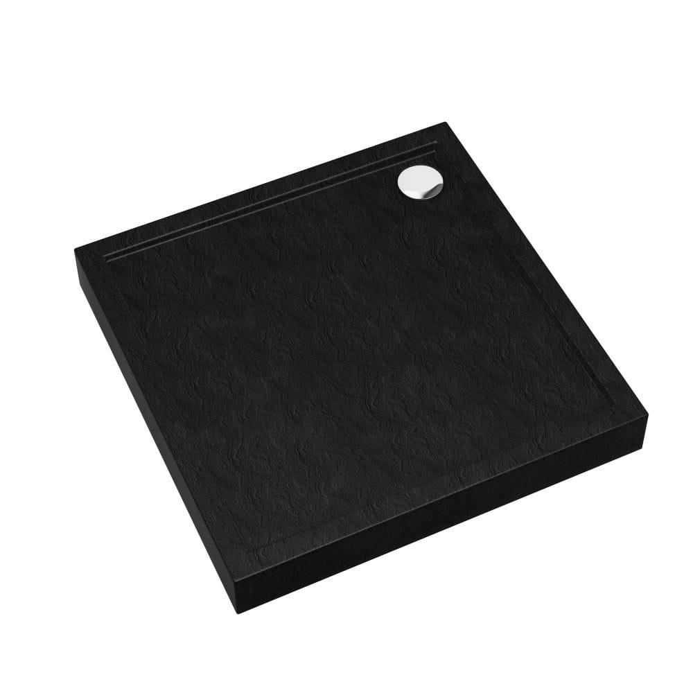 Cameron Black Stone brodzik kwadratowy 90 cm