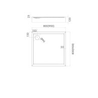 Cameron brodzik kwadratowy 80 cm