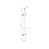 Słupek, Kotwienie górne - dwustronne 180° AISI304