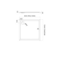 Estima brodzik kompozytowy kwadratowy 80 cm
