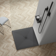 Balneo Stone Tray Brodzik kompozytowy kwadratowy F ciemnoszary 90 x 90 x 2,5 cm