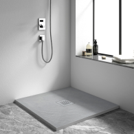 Balneo Stone Tray Brodzik kompozytowy kwadratowy F jasnoszary 90 x 90 x 2,5 cm