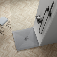 Balneo Stone Tray Brodzik kompozytowy kwadratowy F jasnoszary 90 x 90 x 2,5 cm