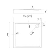 Mestrii Atira brodzik kwadratowy 90 cm IBST-1-9090-K syfon gratis