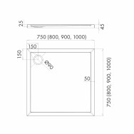 Mestrii Senta New brodzik cementowy kwadratowy 80x80 cm