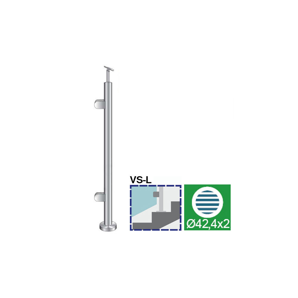 Słupek, Kotwienie górne - lewy - do schodów AISI304