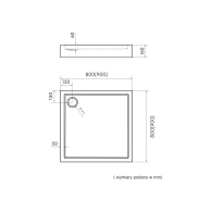 Favory Plus brodzik kwadratowy 90x90 cm