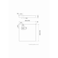 NonLimits Black Stone brodzik kwadratowy czarny 100x100 cm
