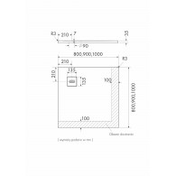 Protos Black Stone brodzik kwadratowy czarny 90x90 cm