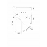 Cameron brodzik półokrągły 80 cm