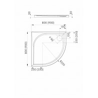 Canes brodzik kompozytowy pólokrągły 80 cm