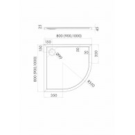 Estima brodzik kompozytowy półokrągły 90 cm