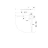 Libra Smooth White brodzik kompozytowy półokrągły 90 cm