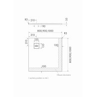 Protos White Stone brodzik kwadratowy (biały kamień) 80x80 cm