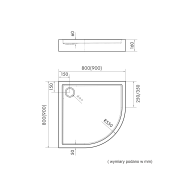 Favory Plus brodzik półokrągły 90x90 cm